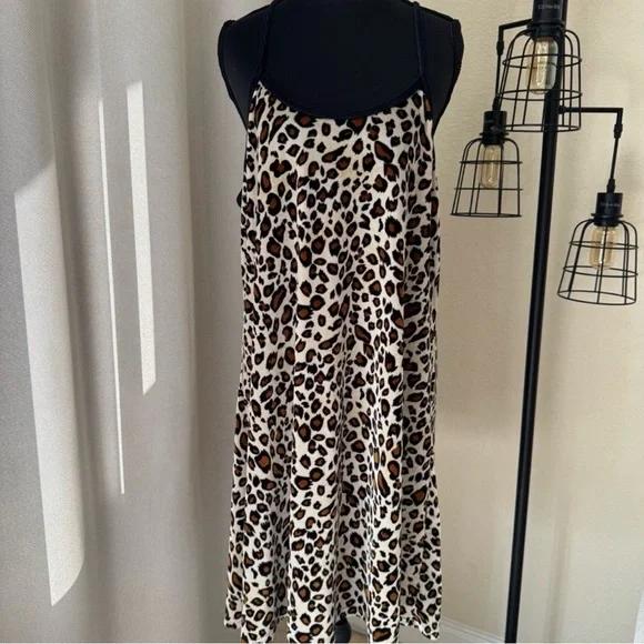 dELiA*s Leopard Velvet Mini Dress Y2K Plus Size 2X Slip Tank - Picture 2 of 7